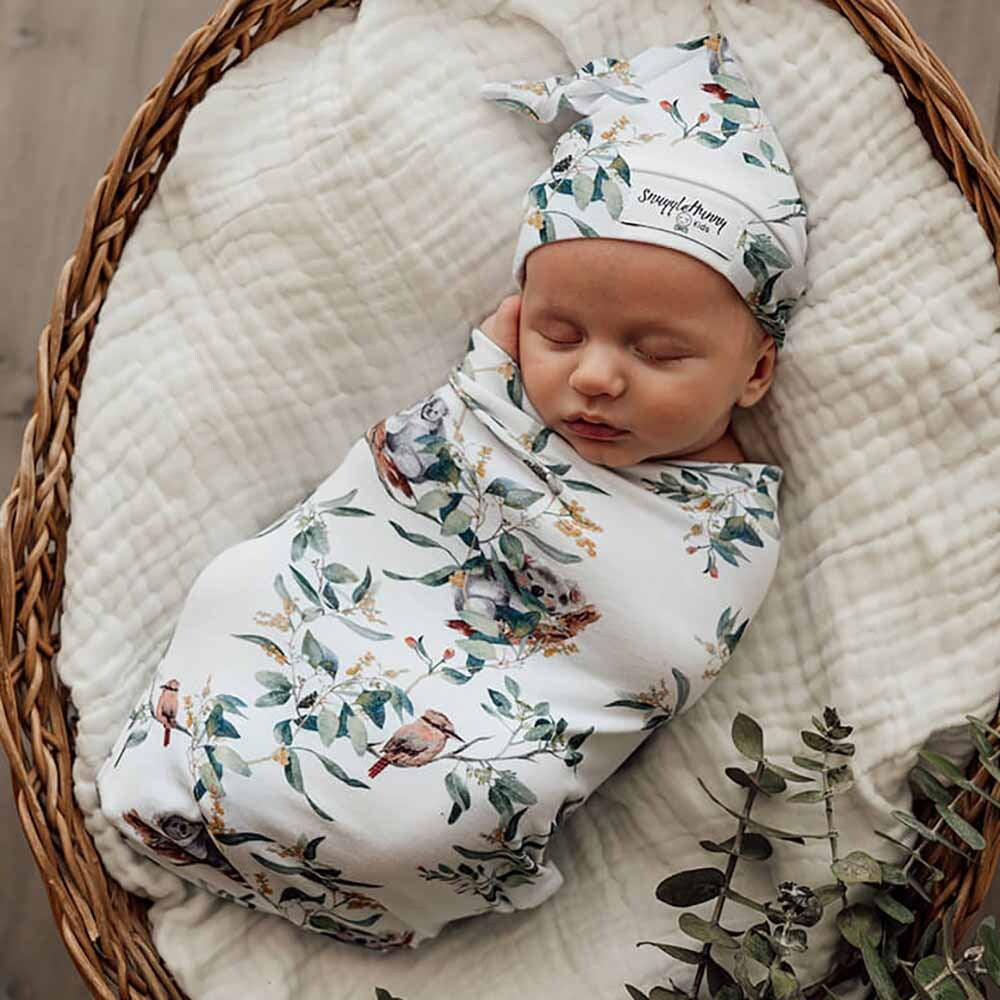 Eucalypt Snuggle Swaddle &amp; Beanie Set