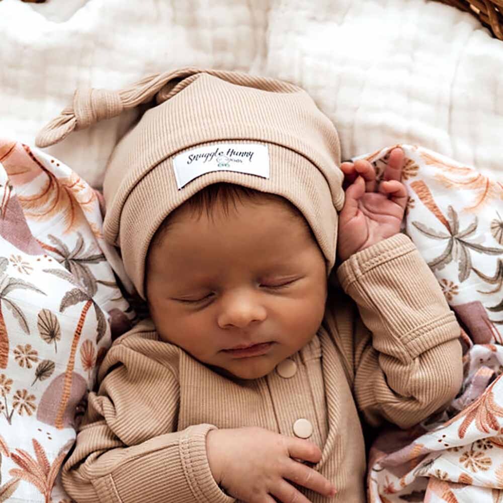 Pebble | Ribbed Organic Knotted Beanie