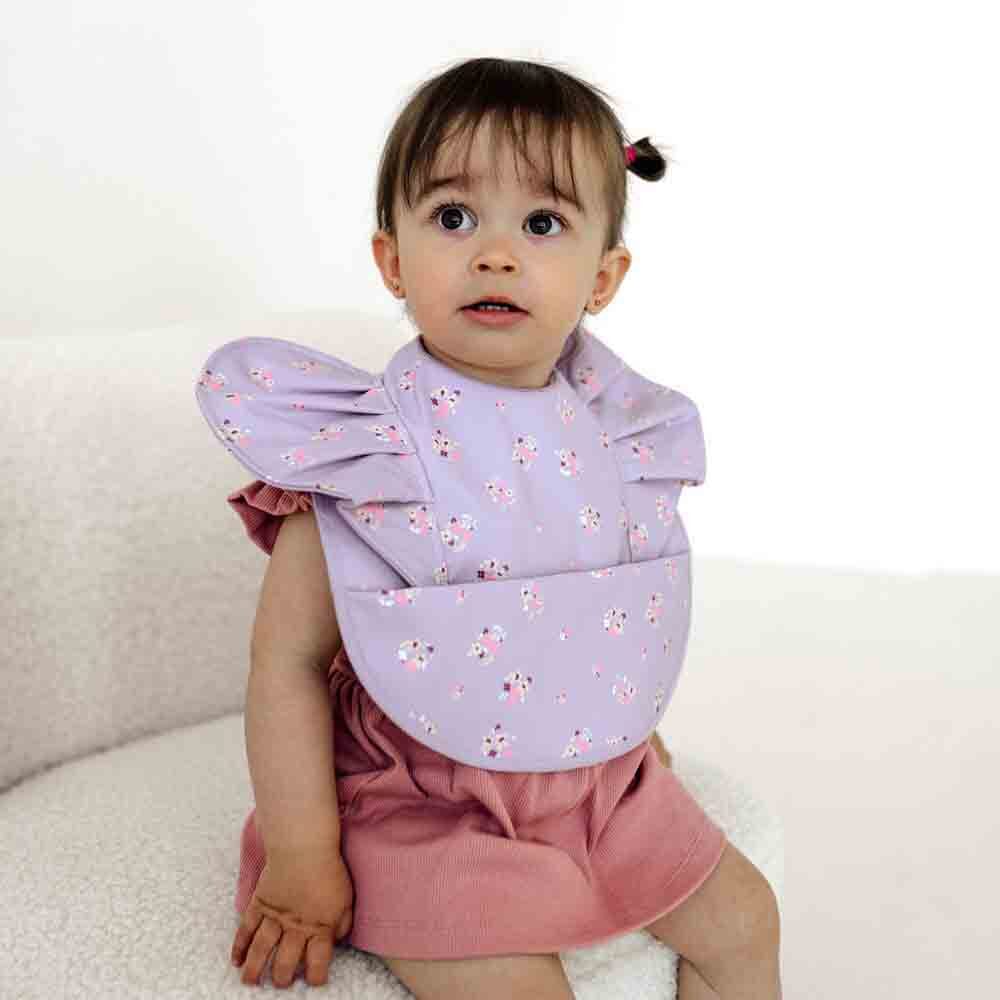Lilac Bloom Frill Snuggle Bib