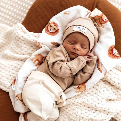 Pebble | Ribbed Organic Knotted Beanie