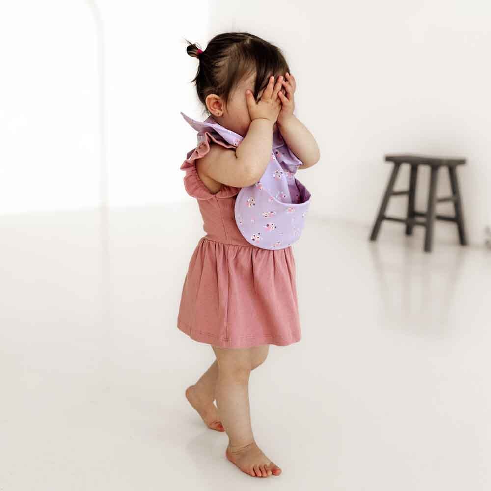 Lilac Bloom Frill Snuggle Bib