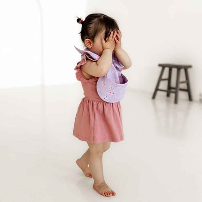 Lilac Bloom Frill Snuggle Bib