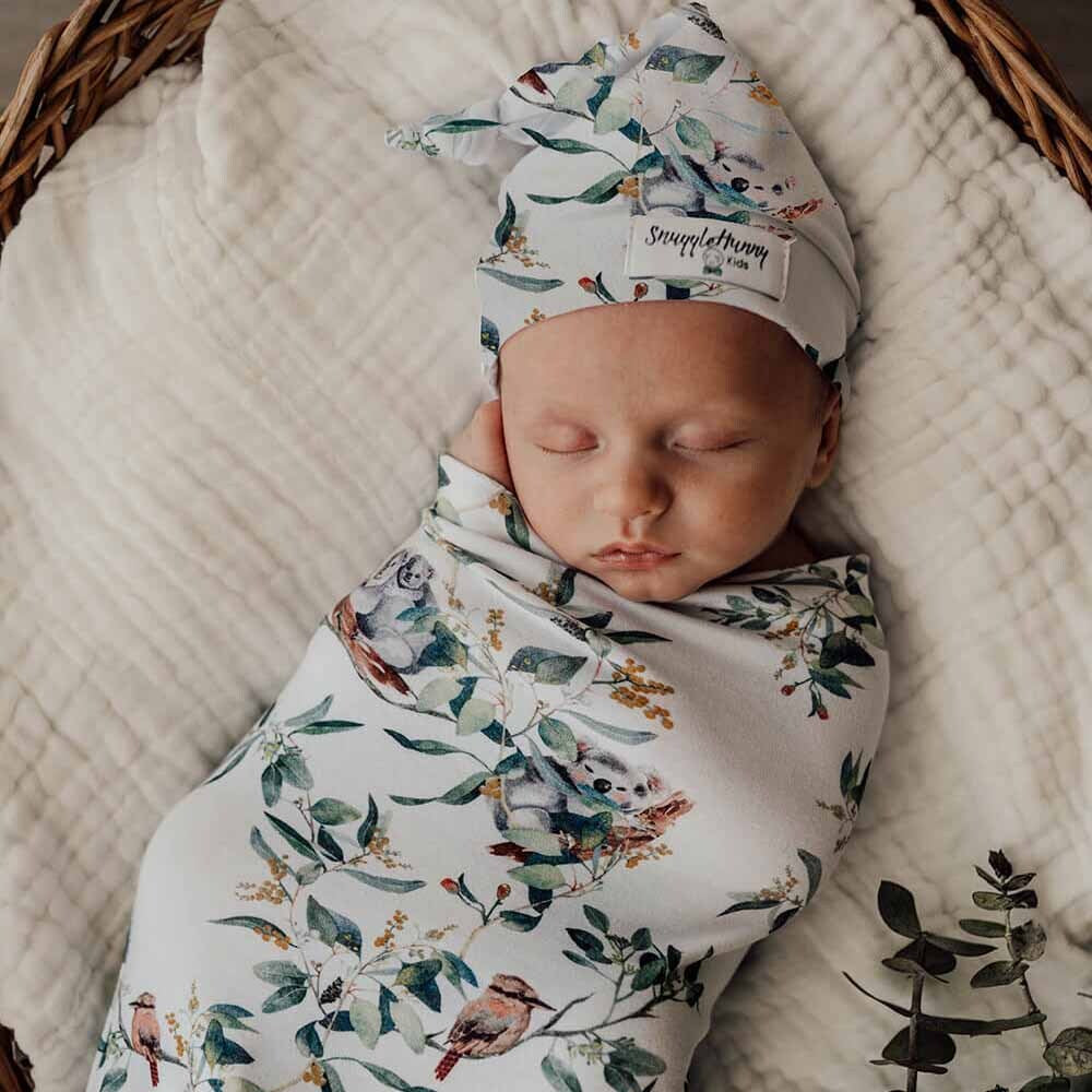 Eucalypt Snuggle Swaddle &amp; Beanie Set