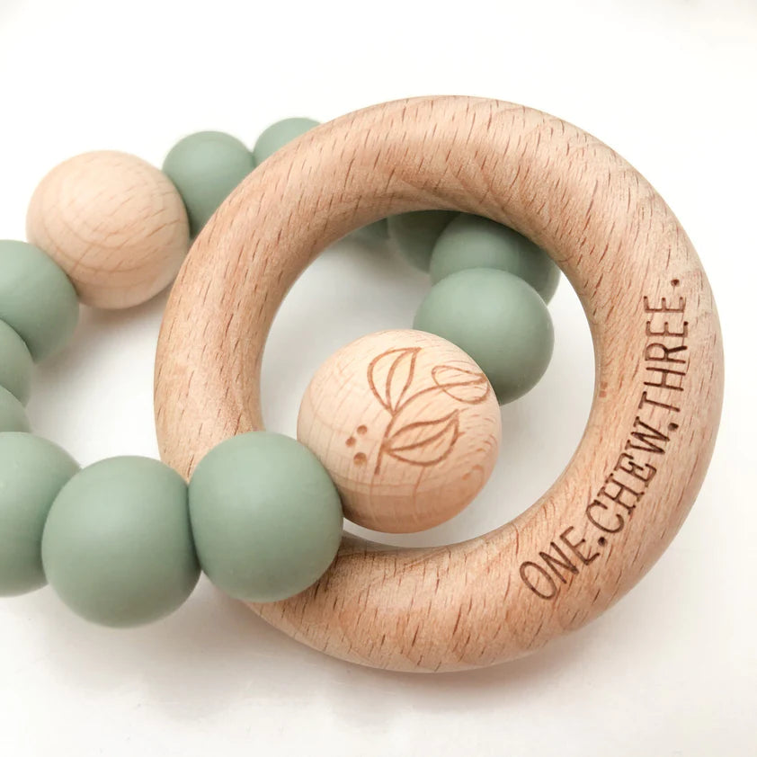 Elements | Rattle Silicon &amp; Wood Teether