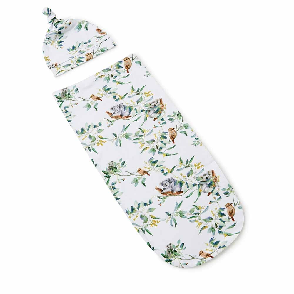 Eucalypt Snuggle Swaddle &amp; Beanie Set