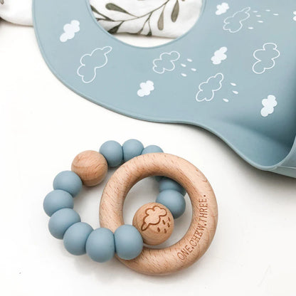 Elements | Rattle Silicon &amp; Wood Teether